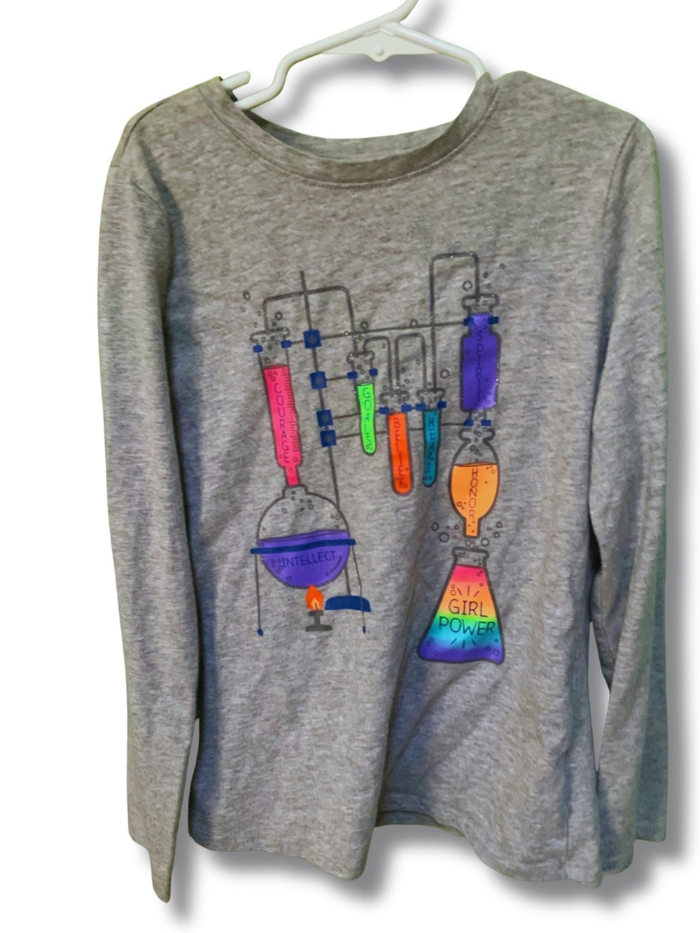 Cat & Jack Grey Girl Power Long Sleeve Tee